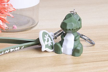 造型可愛的小恐龍硅膠鑰匙扣掛件